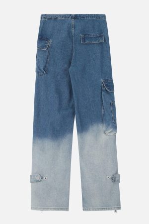 Concert Outfit Large Pocket Gradient Jeans