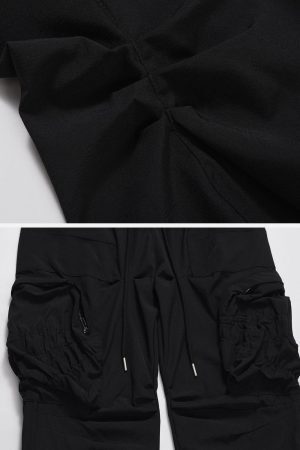 Concert Outfit Large Pocket Wrinkle Cargo Pants