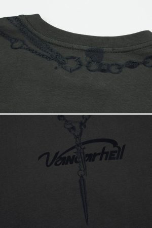 Concert Outfit Layered Chains Graphic Print Tee