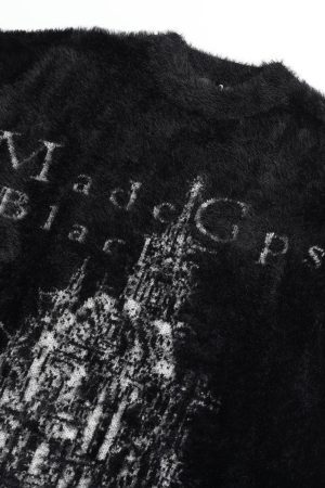 Concert Outfit Lazy Style Plus Velvet Print Sweater