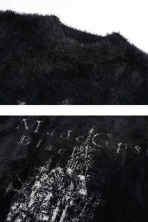 Concert Outfit Lazy Style Plus Velvet Print Sweater