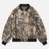 Concert Outfit Leaf Camouflage Baseball Bomber Jacket