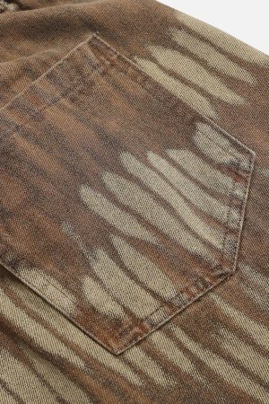 Concert Outfit Leaf Pattern Washed Jorts