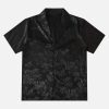Concert Outfit Leaves Pattern  Black Vintage Shirts