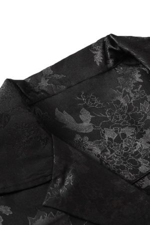 Concert Outfit Leaves Pattern  Black Vintage Shirts