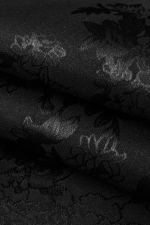 Concert Outfit Leaves Pattern  Black Vintage Shirts