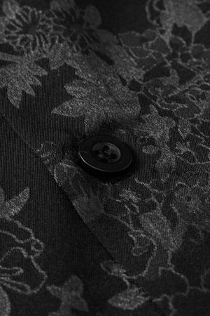 Concert Outfit Leaves Pattern  Black Vintage Shirts