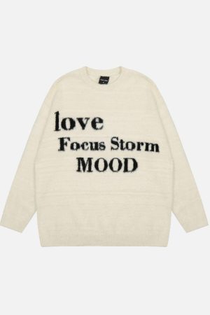 Concert Outfit Leisure Letter Round Neck Sweater