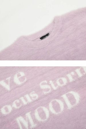 Concert Outfit Leisure Letter Round Neck Sweater