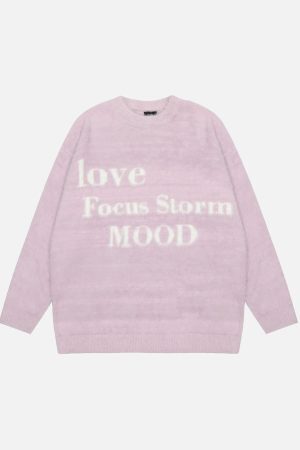 Concert Outfit Leisure Letter Round Neck Sweater