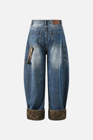 Concert Outfit Leopard Print Barrel Cuffed Jeans