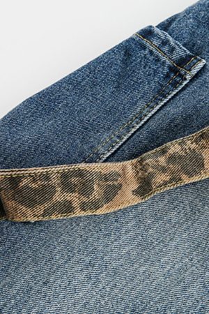 Concert Outfit Leopard Print Barrel Cuffed Jeans