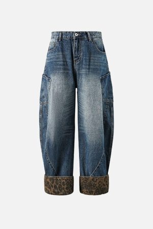 Concert Outfit Leopard Print Barrel Cuffed Jeans