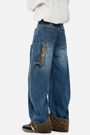 Concert Outfit Leopard Print Barrel Cuffed Jeans