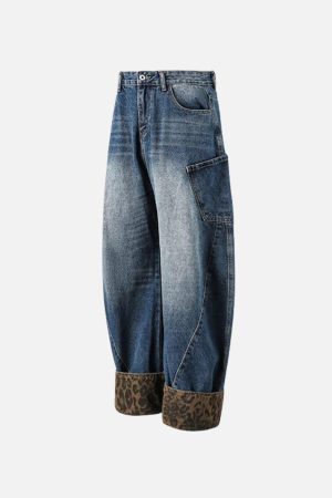 Concert Outfit Leopard Print Barrel Cuffed Jeans