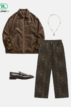 Concert Outfit Leopard Print Jeans
