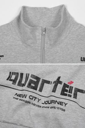 Concert Outfit Letter Back Printed Stand Collar Sweatshirt