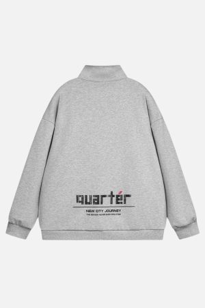Concert Outfit Letter Back Printed Stand Collar Sweatshirt
