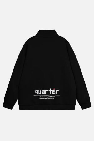 Concert Outfit Letter Back Printed Stand Collar Sweatshirt