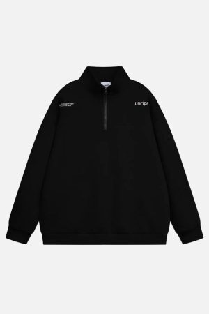 Concert Outfit Letter Back Printed Stand Collar Sweatshirt