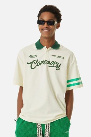 Concert Outfit Letter Embroidered Polo Shirt