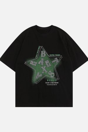 Concert Outfit Letter Embroidery Inkjet Tee