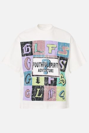 Concert Outfit Letter Graphic Crew-Neck T-Shirt