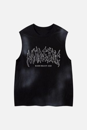 Concert Outfit Letter Patchwork Gradient Tank Top