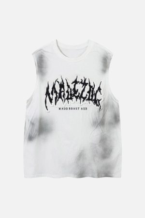 Concert Outfit Letter Patchwork Gradient Tank Top