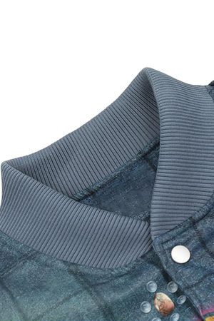 Concert Outfit Letter Print Quilted Bomber Jacket