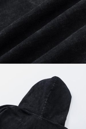 Concert Outfit Letter Print Ripped Hooded Tee