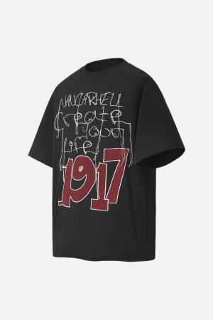 Concert Outfit Letter Print Short Sleeve T-Shirt