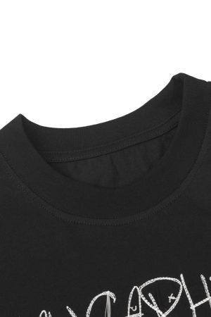 Concert Outfit Letter Print Short Sleeve T-Shirt