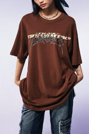 Concert Outfit Letter Print Solid Tee