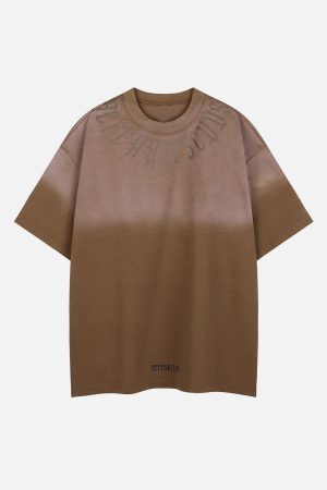 Concert Outfit Letter Printing Gradient Tee