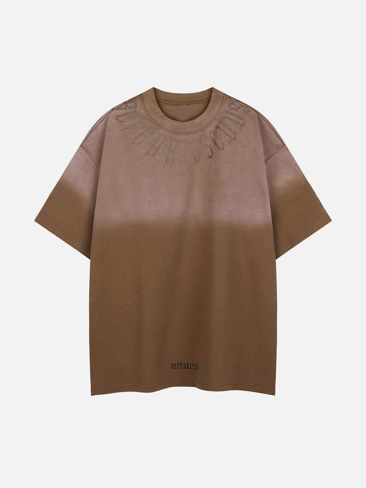 Concert Outfit Letter Printing Gradient Tee Concert Outfit Letter Printing Gradient Tee