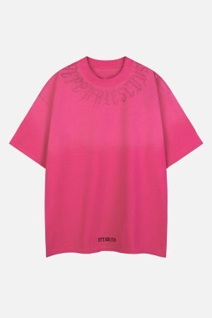 Concert Outfit Letter Printing Gradient Tee