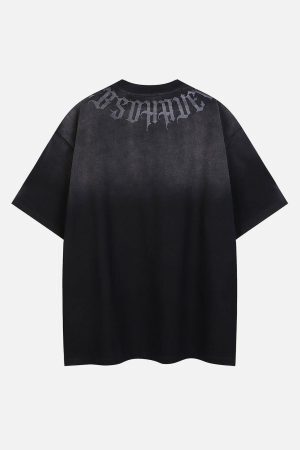 Concert Outfit Letter Printing Gradient Tee
