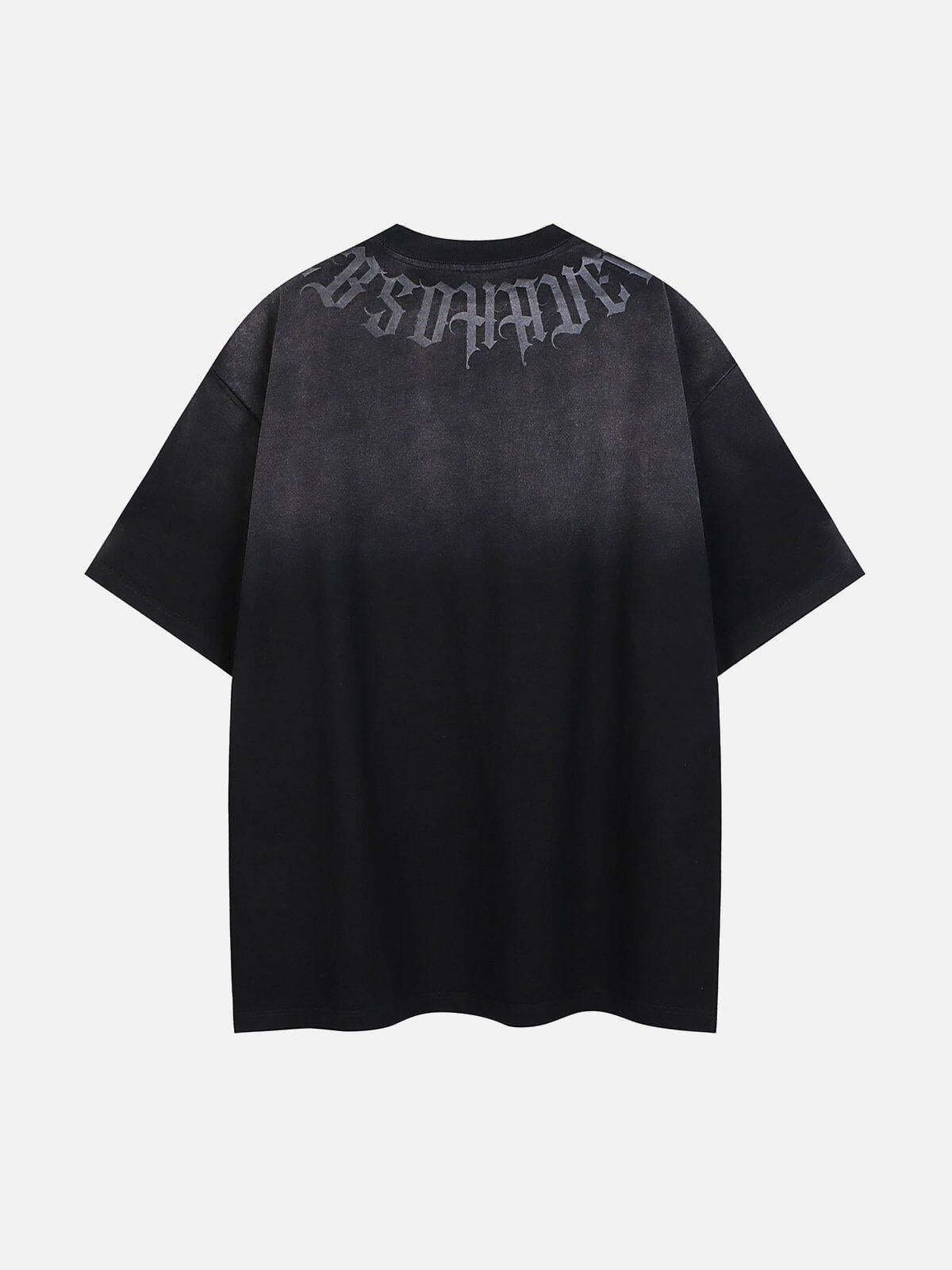 Concert Outfit Letter Printing Gradient Tee Concert Outfit Letter Printing Gradient Tee