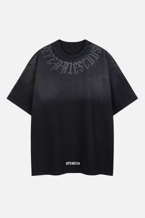 Concert Outfit Letter Printing Gradient Tee