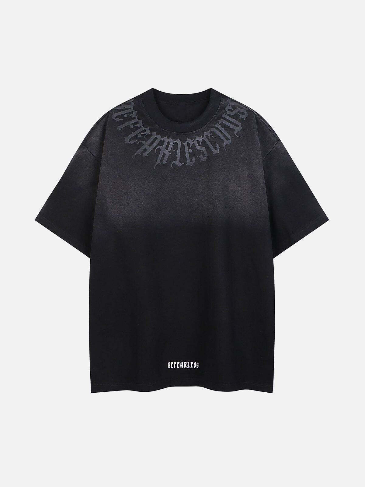 Concert Outfit Letter Printing Gradient Tee Concert Outfit Letter Printing Gradient Tee