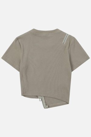 Concert Outfit Letter Printing Zip Tee