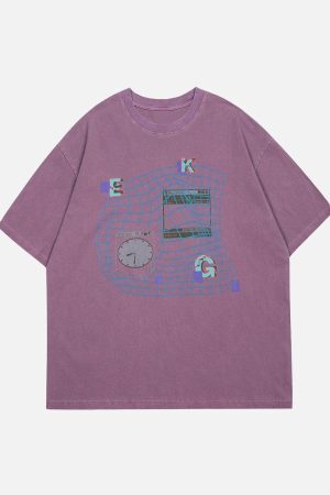 Concert Outfit Letter Ripple Print Tee