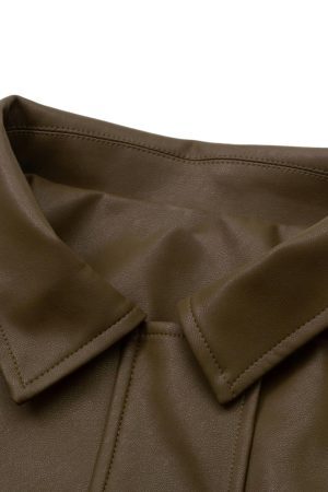 Concert Outfit Lettering Embroidered Leather Bomber Jacket