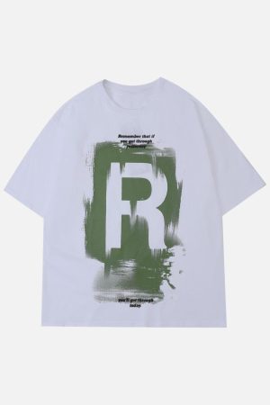 Concert Outfit Lettering Graffiti Print Tee