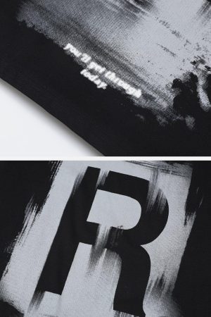 Concert Outfit Lettering Graffiti Print Tee