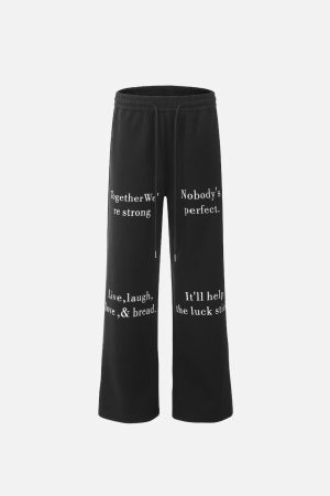 Concert Outfit Lettering Print Straight-Leg Sweatpants