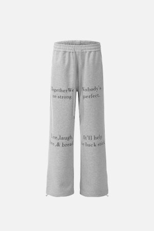 Concert Outfit Lettering Print Straight-Leg Sweatpants