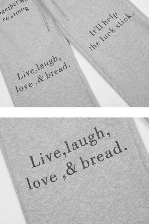 Concert Outfit Lettering Print Straight-Leg Sweatpants