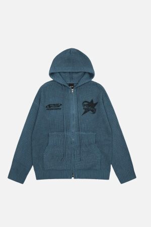 Concert Outfit Lettering Print Zip-Up Hoodie